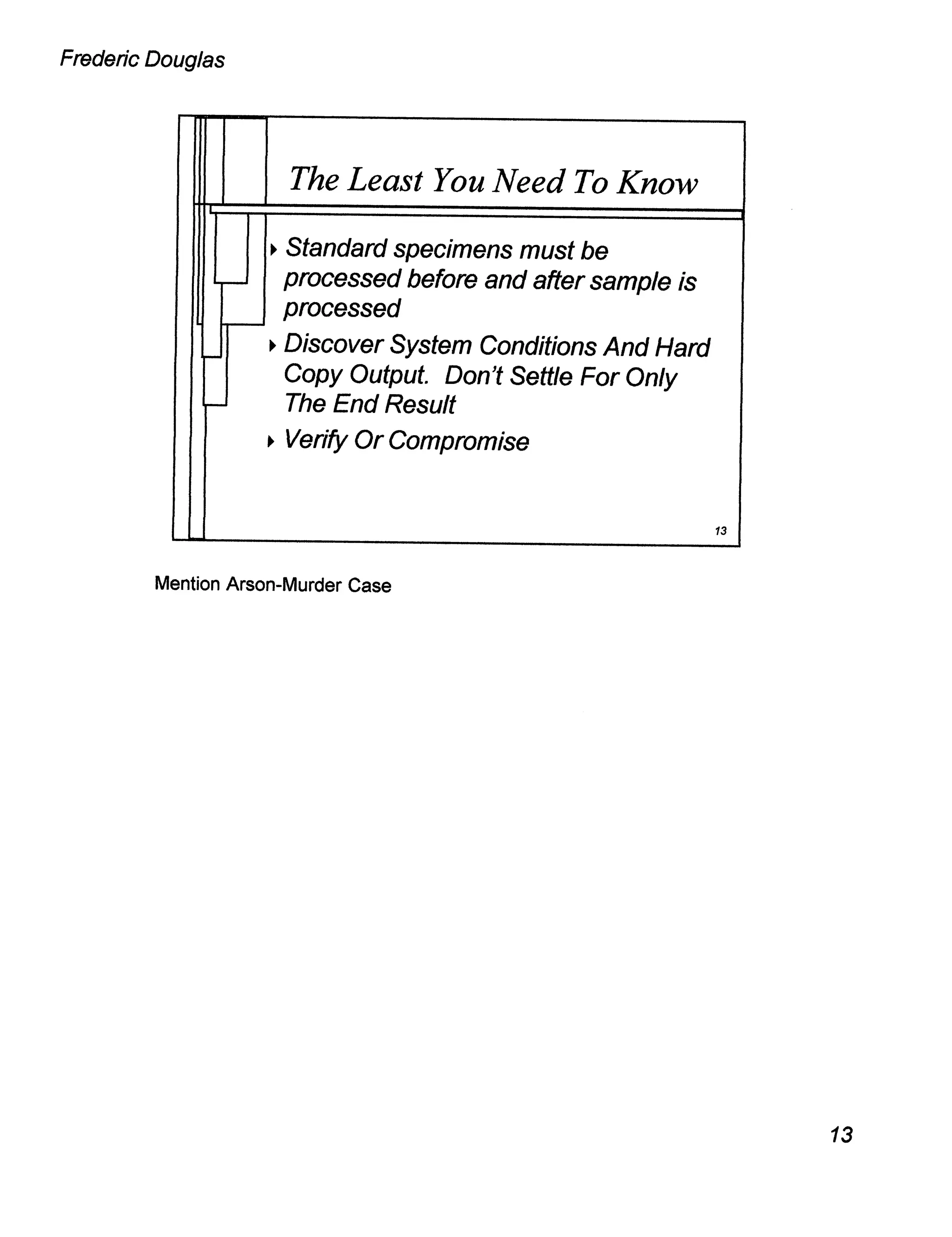 GC/MS Analysis - Verify or Compromise April 1999