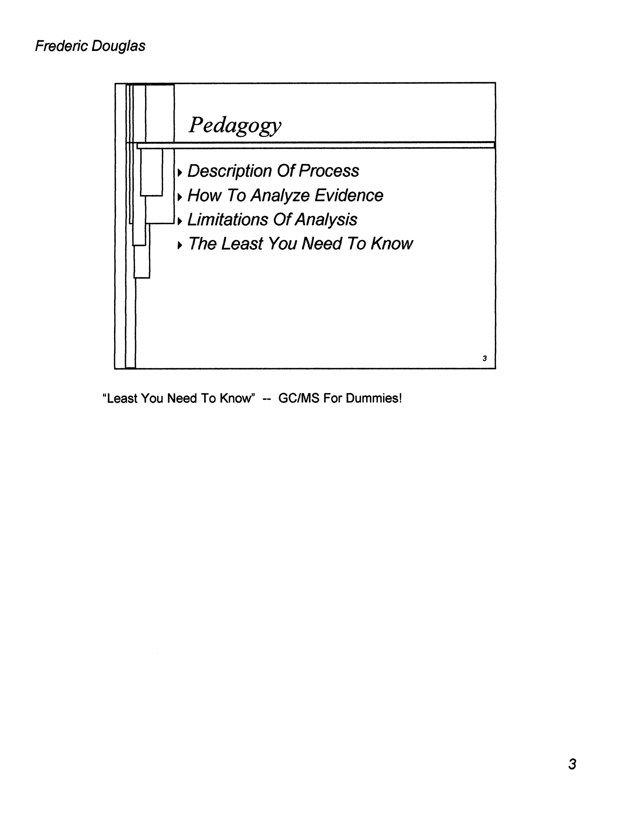 GC/MS Analysis - Verify or Compromise April 1999