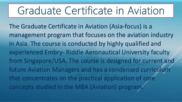 Graduate Certificate In Aviation By Embry Riddle In Pakistan