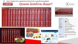 Quem lembra disso?
Qual a relação entre a gestão de conhecimento e a gestão da qualidade
 