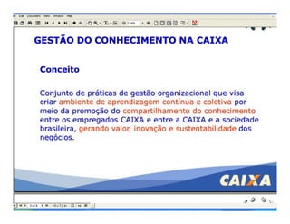 GESTÃO DO CONHECIMENTO
Profa Márcia Costa
MBA
GESTÃO EMPRESARIAL
 