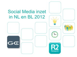 Social Media inzet
in NL en BL 2012
 
