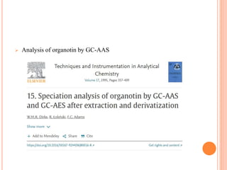  Analysis of organotin by GC-AAS
 