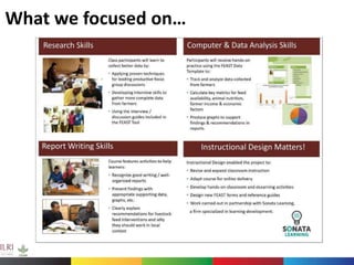Instructional Design Driven Innovations in Capacity Development: addressing the capacity needs of (today and) tomorrow’s researchers to meet the challenges and opportunities of future science