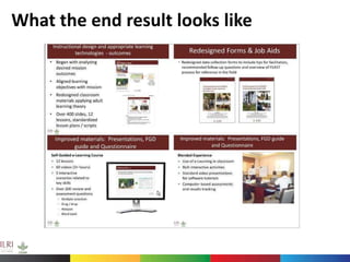Instructional Design Driven Innovations in Capacity Development: addressing the capacity needs of (today and) tomorrow’s researchers to meet the challenges and opportunities of future science