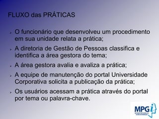Buscando junto às áreas gestoras o aval para as práticas disponibilizadas;FAROL GERENCIAL – utilizado como:Fonte de informação: para manter os funcionários atualizados sobre práticas gerenciais cotidianas dentro da organização;