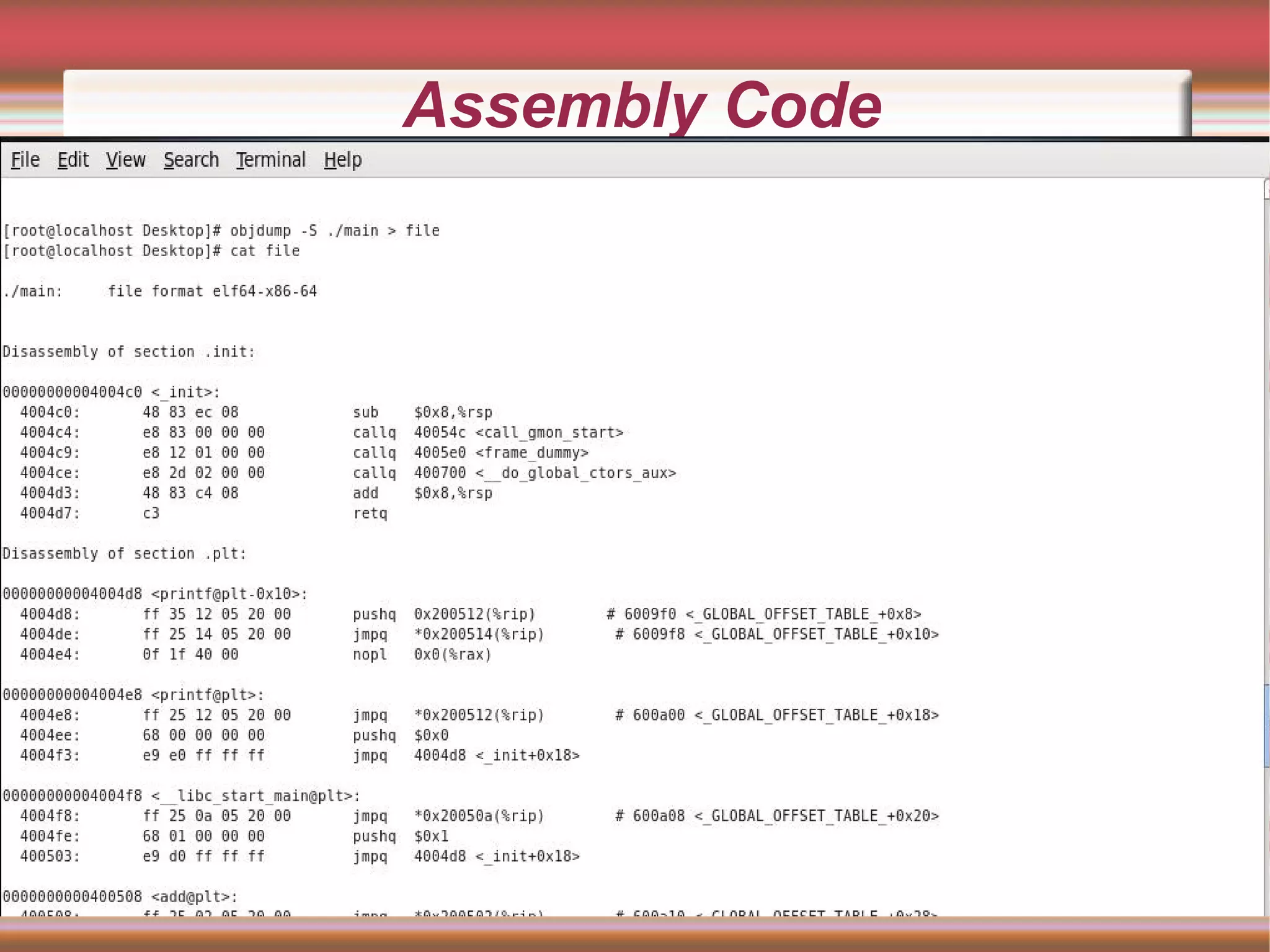 Assembly Code