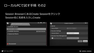 ローカルPCで試す手順 その2
Session BrowserにあるCreate Sessionをクリック
Session名に名前を入力しCreate
 