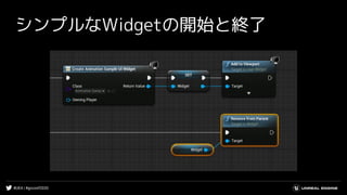 #UE4 | #gcconf2020
シンプルなWidgetの開始と終了
 