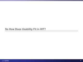 Usability and Health IT