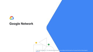 Google Network
Copyright Google LLC. For educational purposes in accordance with the terms of use set forth on the program
 