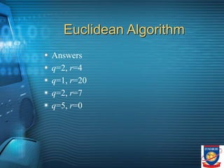 GCD.ppt for mathematics learning. Can be of use for college algebra | PPT
