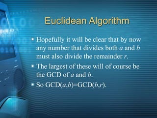 GCD.ppt for mathematics learning. Can be of use for college algebra | PPT