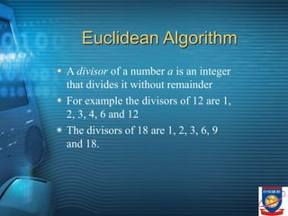 GCD.ppt for mathematics learning. Can be of use for college algebra | PPT