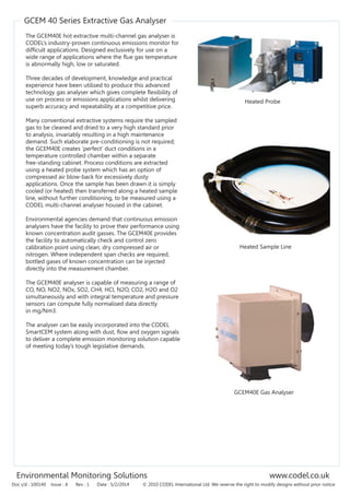 GCEM 40 series extractive gas analyser codel datasheet | PDF