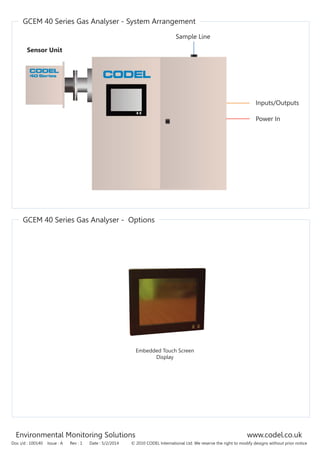 GCEM 40 series extractive gas analyser codel datasheet | PDF