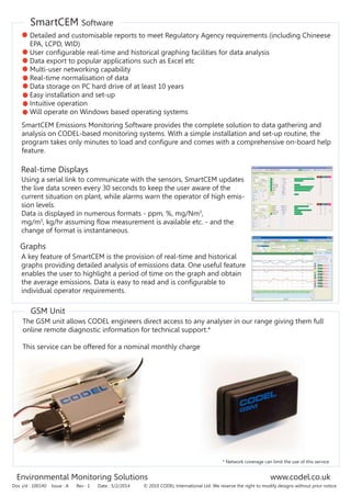 GCEM 40 series extractive gas analyser codel datasheet | PDF