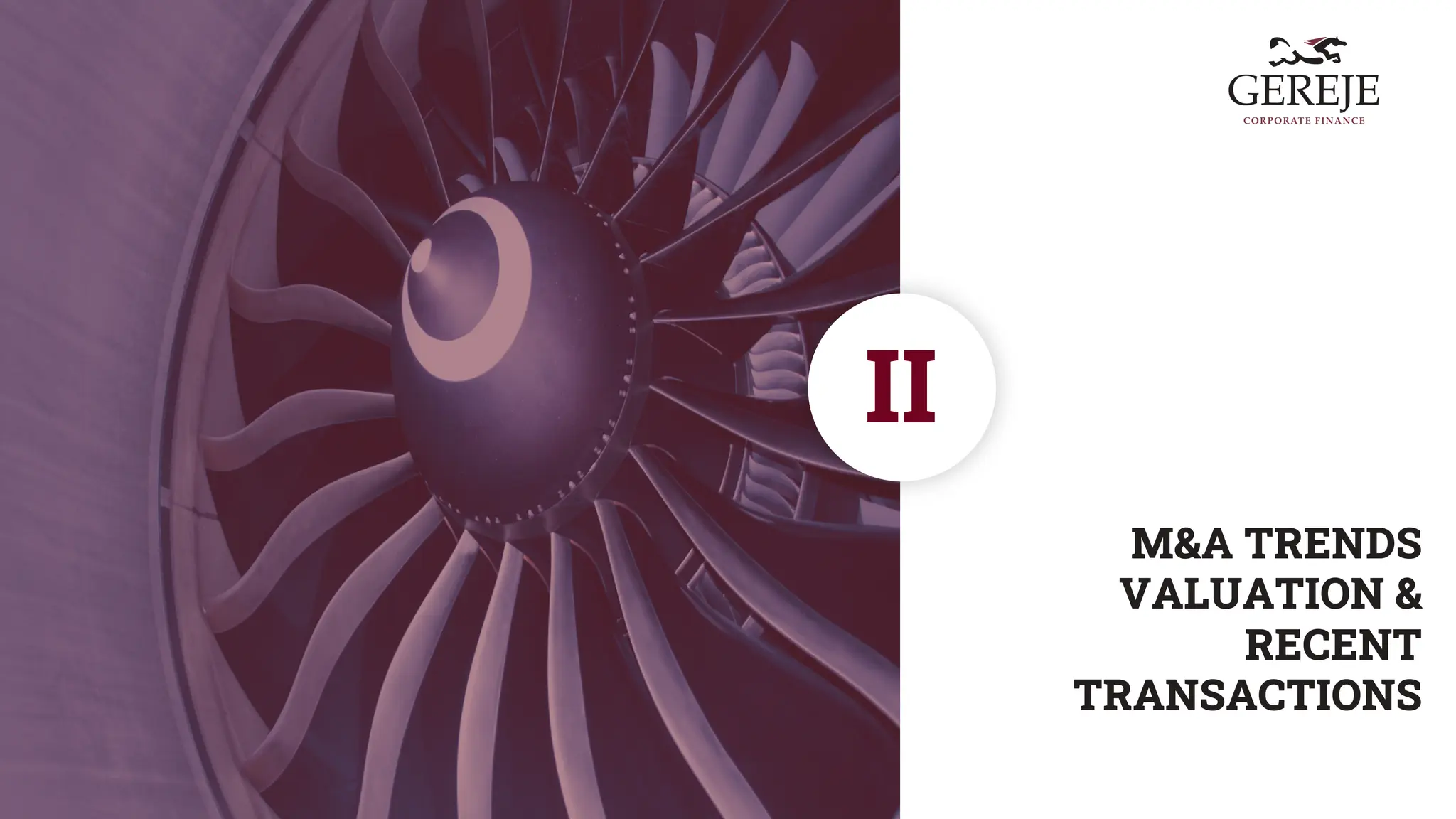 M&A TRENDS
VALUATION &
RECENT
TRANSACTIONS
II
 