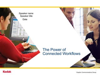 The Power of  Connected Workflows  Speaker name Speaker title Date 