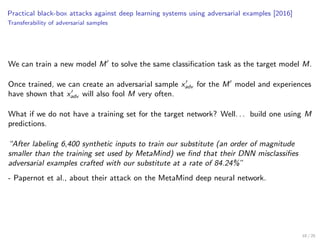 Adversarial examples in deep learning (Gregory Chatel) | PDF ...