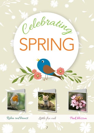 7
Pink blossom
Celebrating
SPRING
Little fox cubRobin red breast
 