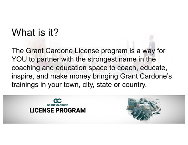 Grant Cardone Licence Program | PDF | Sales | Business