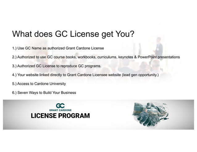Grant Cardone Licence Program | PDF | Sales | Business