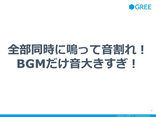 Copyright ? GREE, Inc. All Rights Reserved.
ȫͬrQä죡
BGM󤭤
27
 