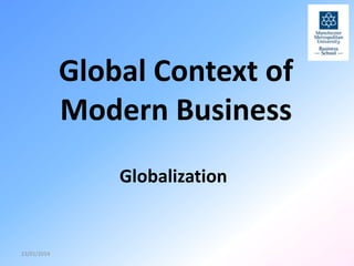 Global Context of
Modern Business
Globalization

23/01/2014

 