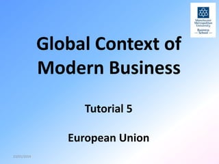 Global Context of
Modern Business
Tutorial 5
European Union
23/01/2014

 