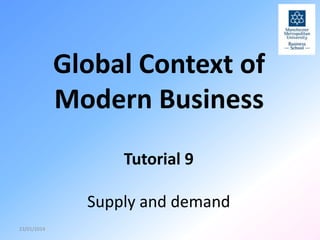 Global Context of
Modern Business
Tutorial 9
Supply and demand
23/01/2014

 
