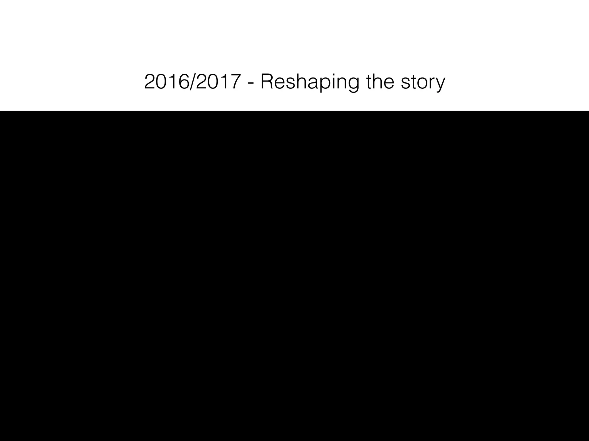 2016/2017 - Reshaping the story
 