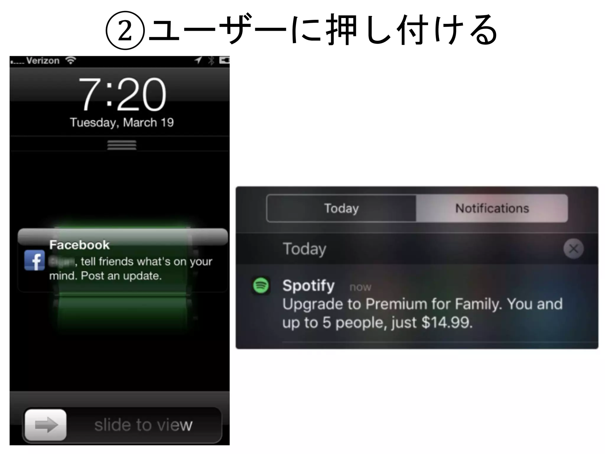 ②ユーザーに押し付ける
 