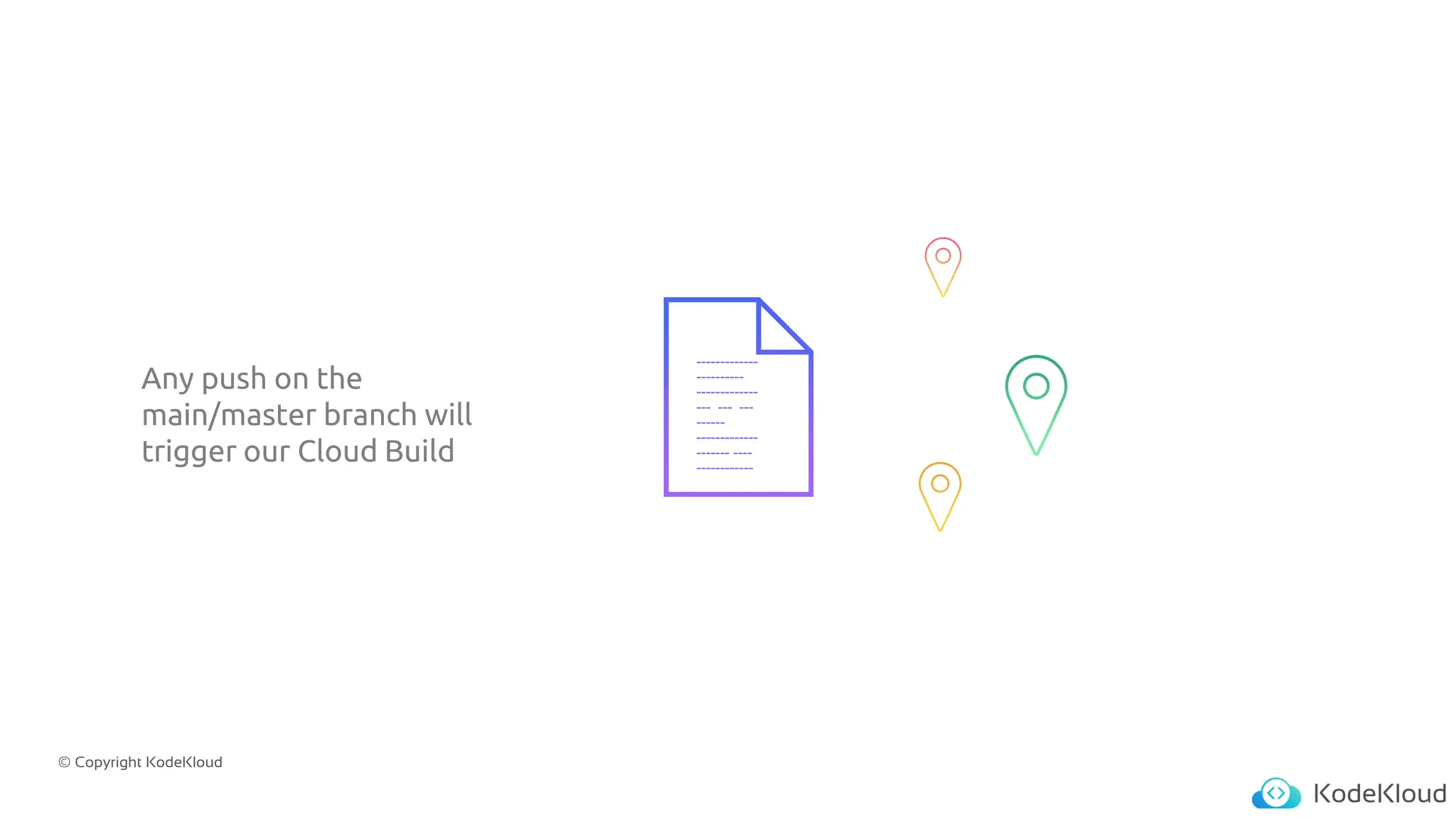 © Copyright KodeKloud
Any push on the
main/master branch will
trigger our Cloud Build
 