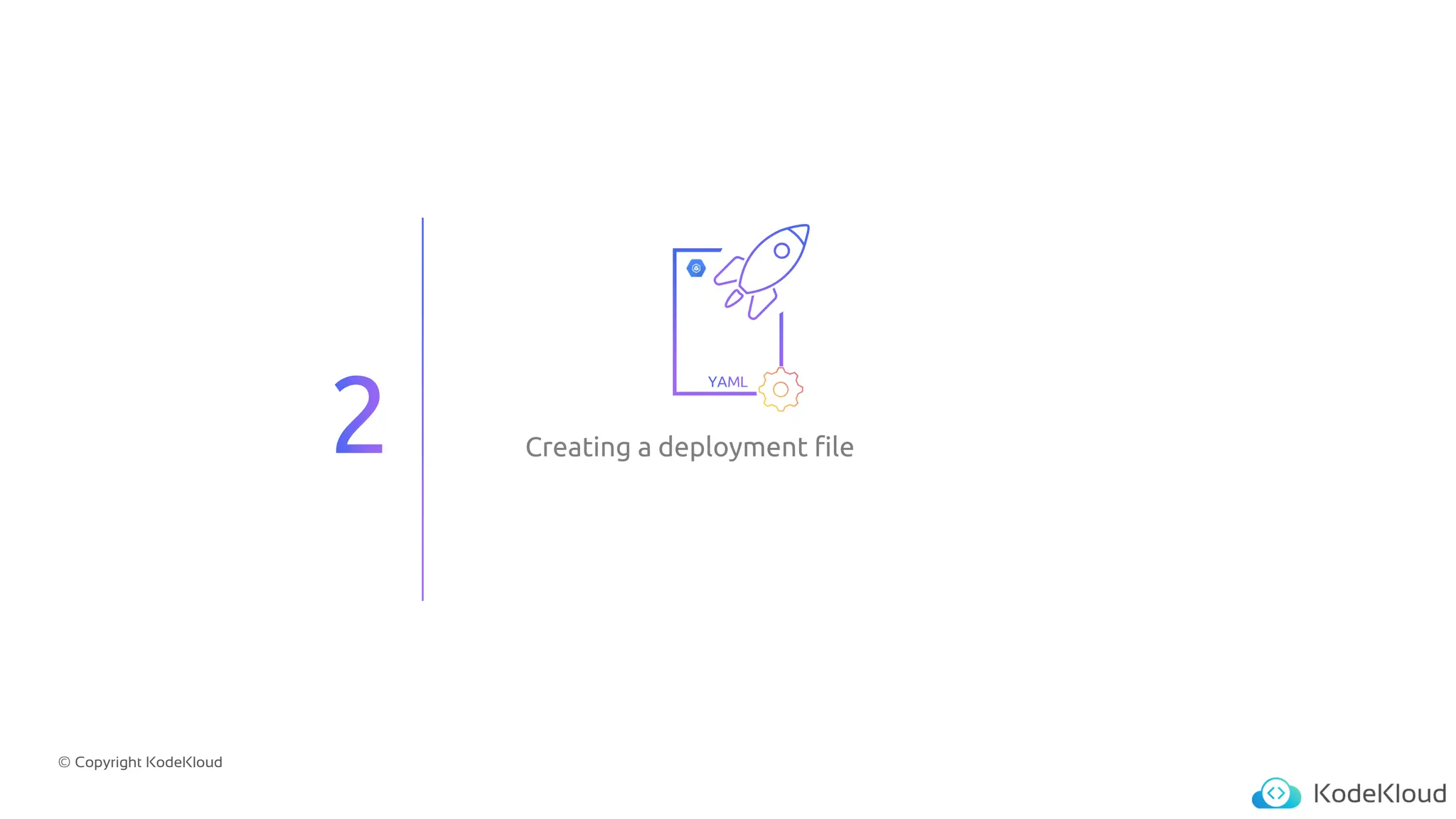 © Copyright KodeKloud
Creating a deployment file
 