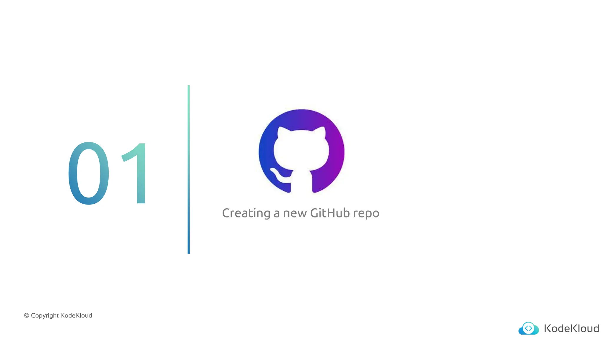 © Copyright KodeKloud
Creating a new GitHub repo
 