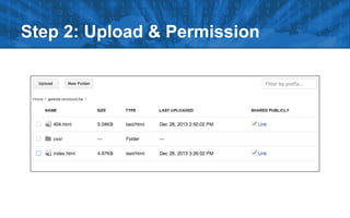 Step 2: Upload & Permission
 