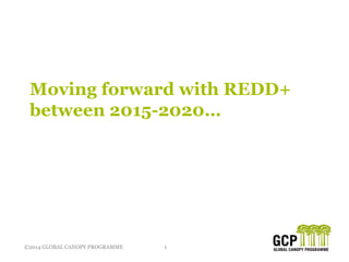 ©2014 GLOBAL CANOPY PROGRAMME 1
Moving forward with REDD+
between 2015-2020…
 