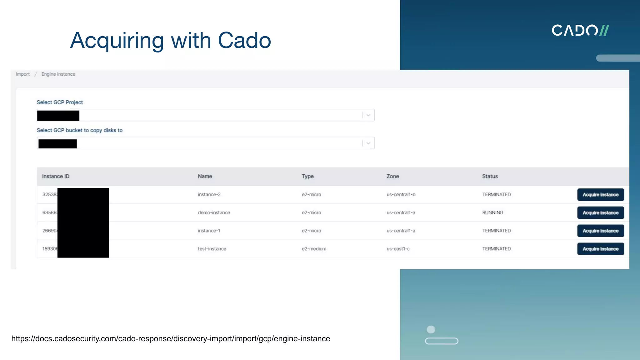 Acquiring with Cado
https://docs.cadosecurity.com/cado-response/discovery-import/import/gcp/engine-instance