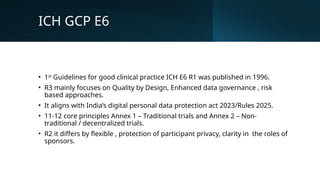 Ich Gcp E6 R3 Guidelines.pdf Comprehensive Overview of GCP, Ethics, and NDCT 2026 in Clinical Trials ...