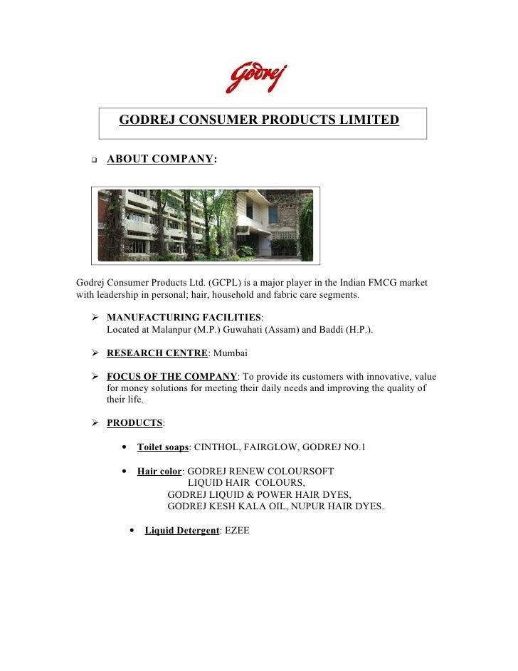 CSR of Godrej Consumer products limited