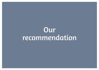 Our
recommendation
 