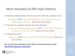 Lecture/PPT - APA Citation Style, 7th edition - Research Guides at
