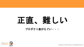 5Copyright © 2018 Cavity.LLC All Rights Reserved.
正直、難しい
プロダクト差がえぐい・・・
 