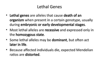Lethality Genetics Comprehensive Lecture on Gene Segregation, Interaction, and Mendelian ...