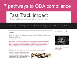Evaluating Impact7 pathways to ODA compliance
 