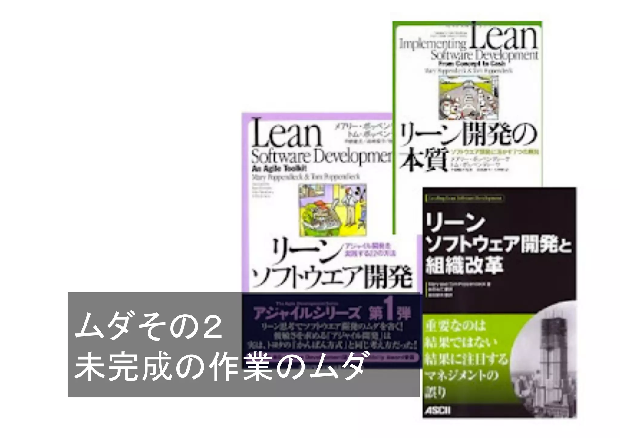ムダその２	
  
未完成の作業のムダ	
 