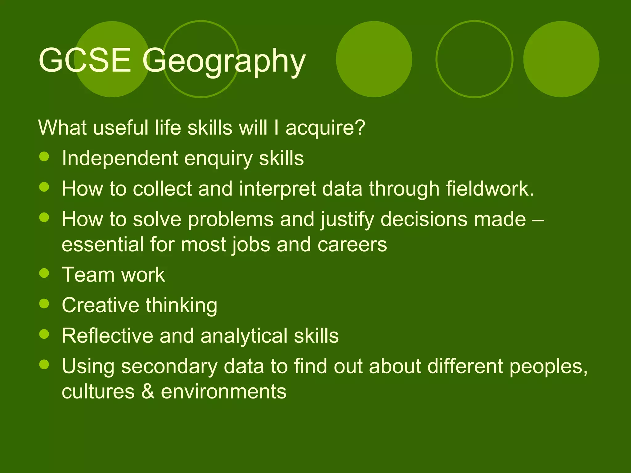 GCSE Geography 2009 Presentation | PPT