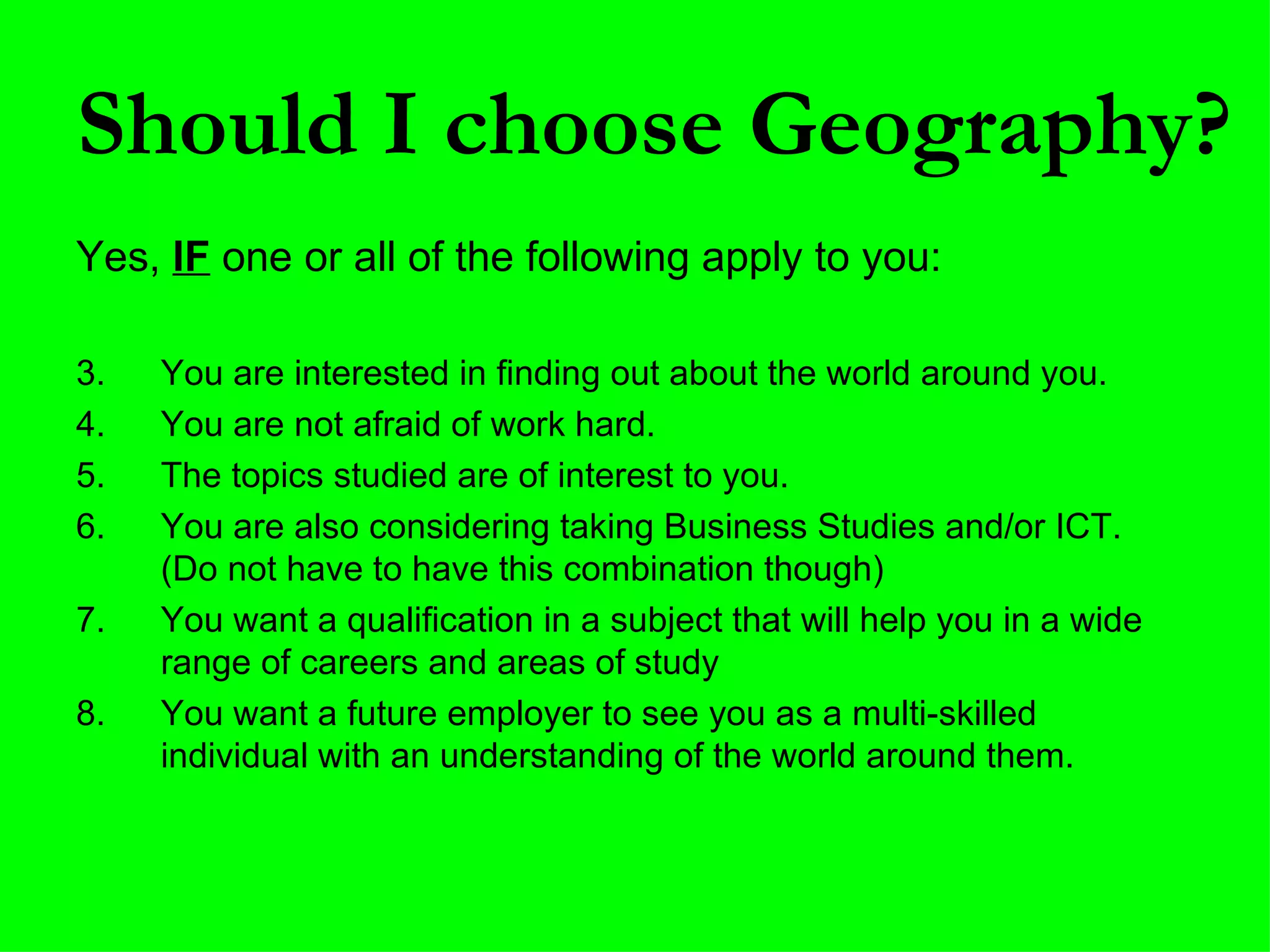 GCSE Geography @ Abbeyfield from 2009 | PPT