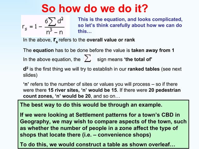 GCSE Geography How And Why To Use Spearman s Rank PPT